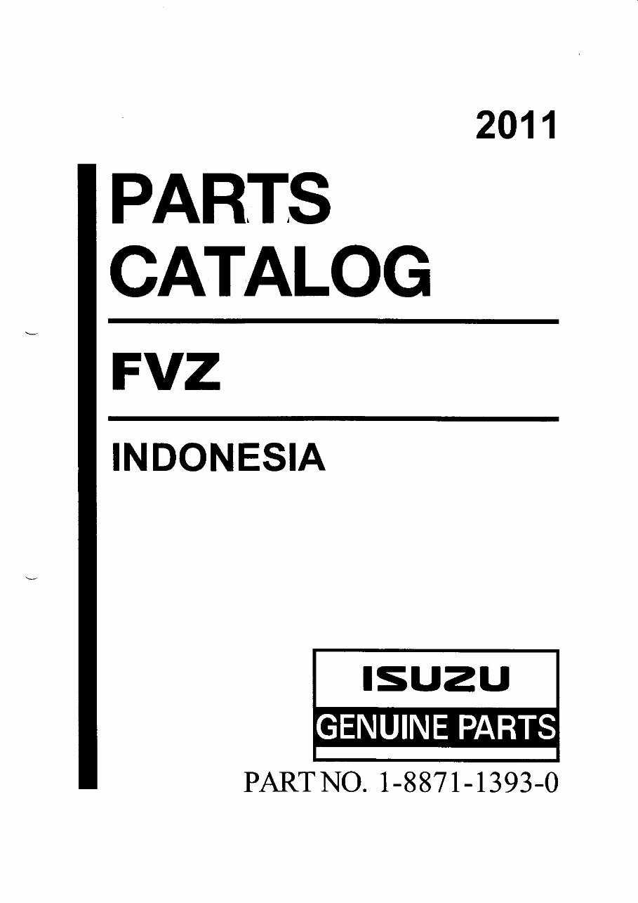 ISUZU FVZ Truck 20082011 Parts Manual Catalogue
