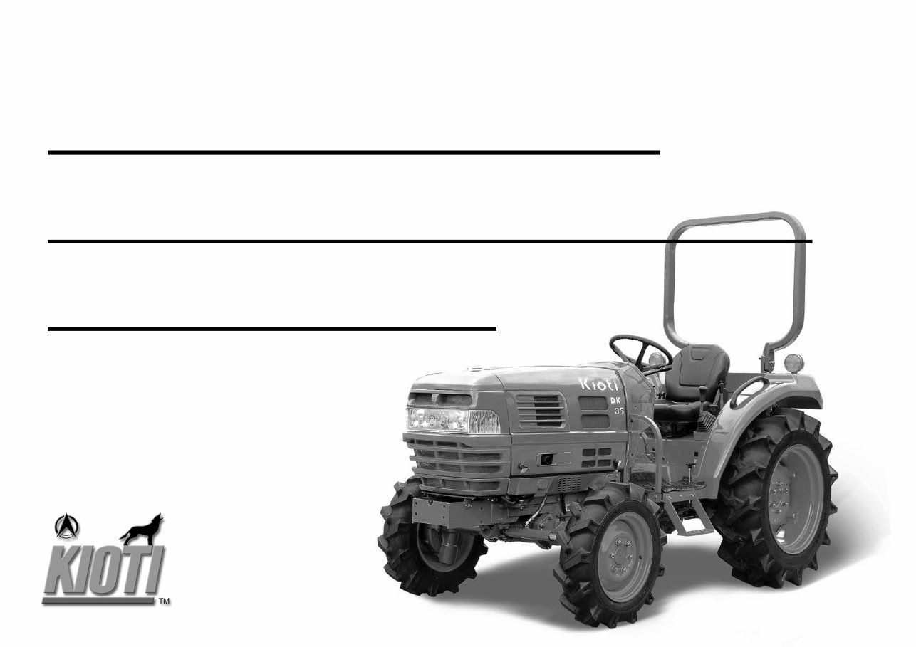 Kioti Daedong DK35 DK40 DK450L Tractor Service Parts Catalogue Manual