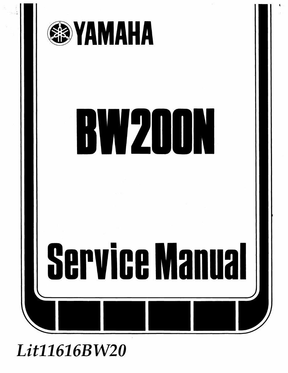 Yamaha BW200 Service Manual Repair 1985-1989 BW 200 Big Wheel