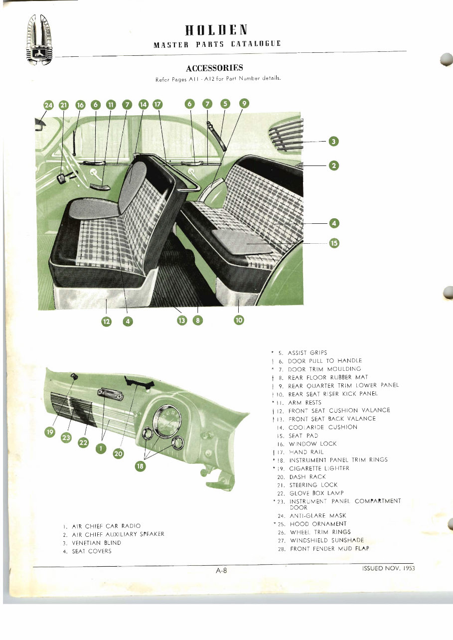 HOLDEN 48 215 50 FX FJ Parts BOOK Catalogue Catalog NASCO
