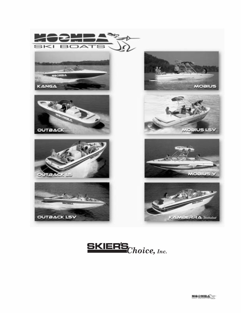 2002 Moomba Boats Kanga, Outback, Outback LS, Outback LSV, Kamberra