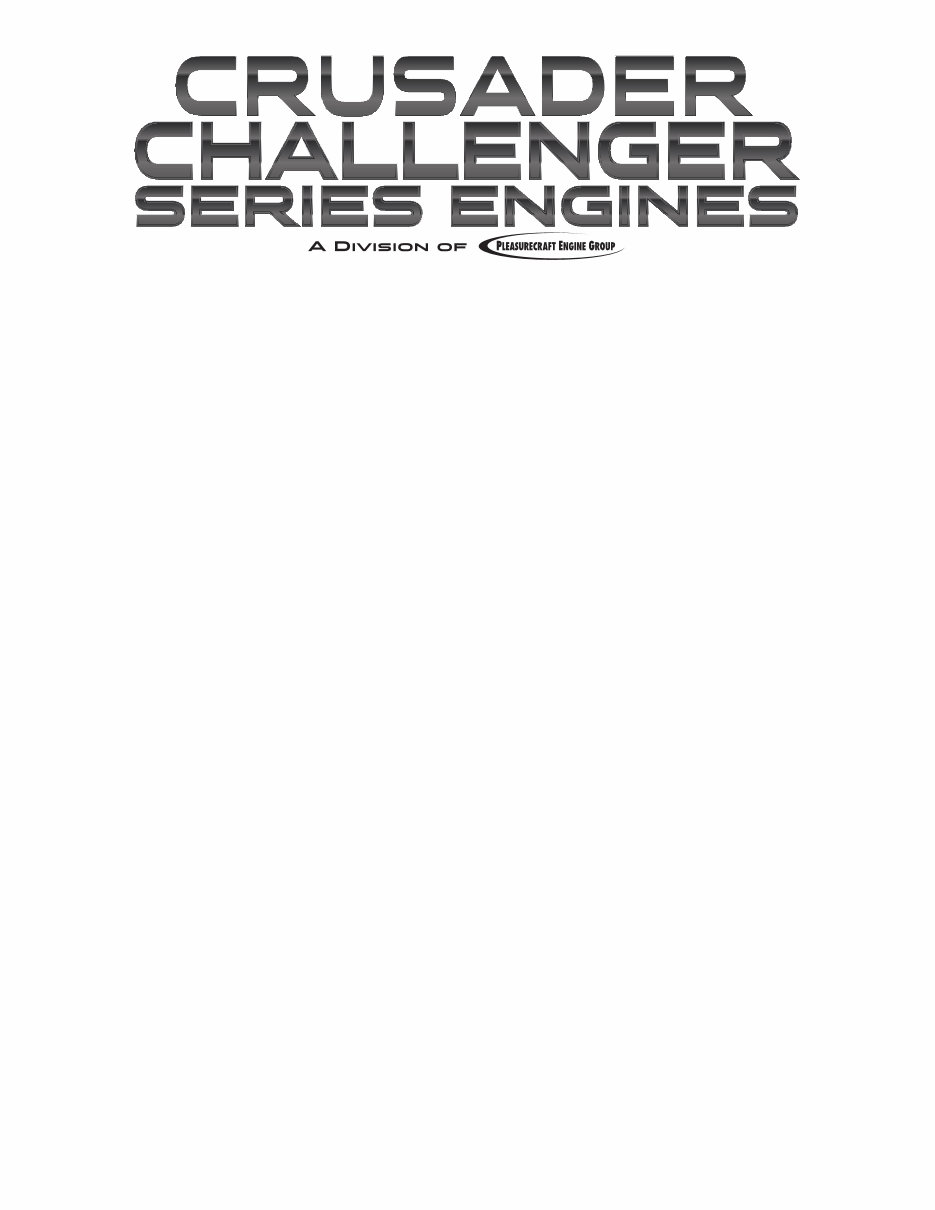 2015 Crusader Challenger Supreme engines Owner's Operation and